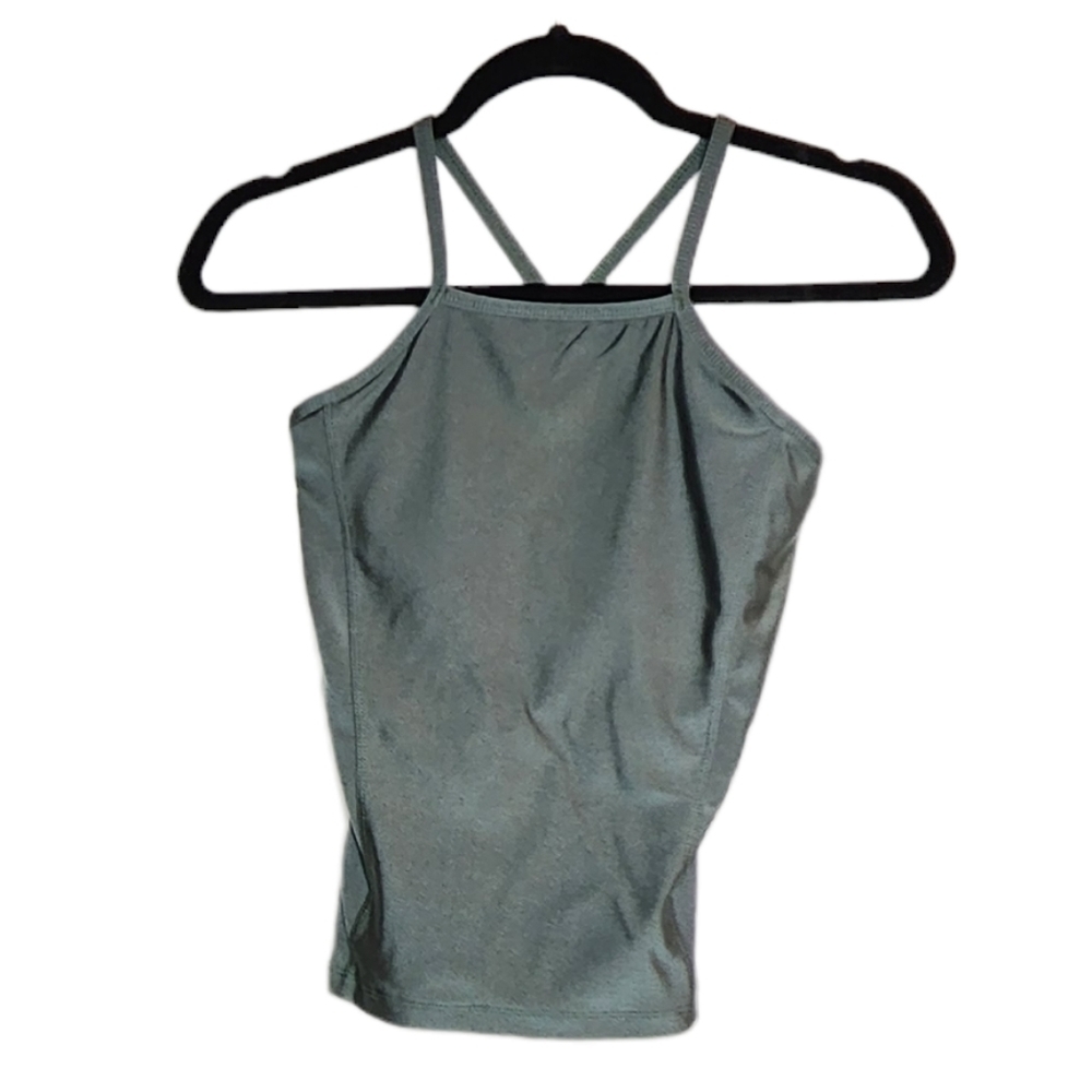 Albion Fit green sheen swim or active top. Size xs